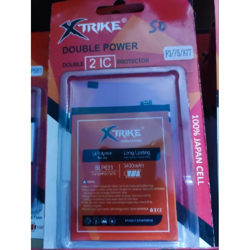 baterai blp631 for oppo f3, F5 double Power xtrike