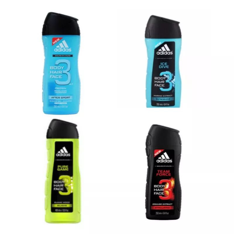 Adidas Shower Gel 250ml / Sabun Mandi 3 in 1