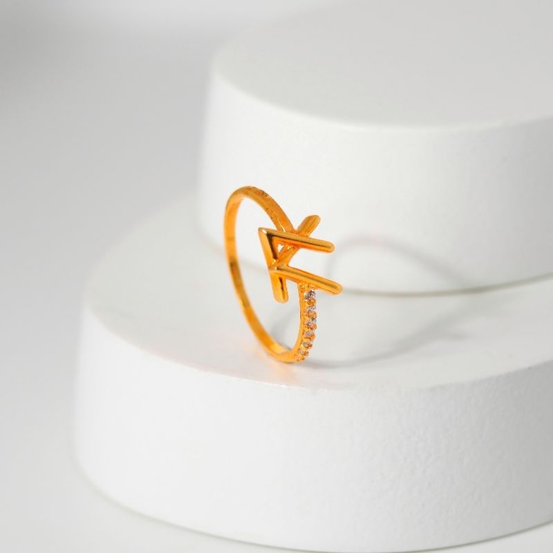 Cincin Emas Livy Setengah Listring - Toko Emas Gadjah