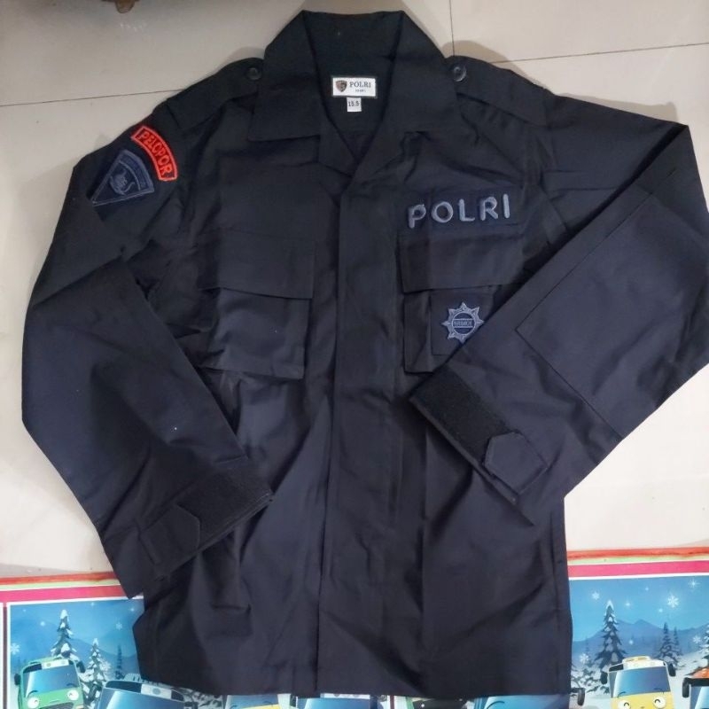 KEMEJA PDL HITAM TACTICAL JATAH BRIMOB