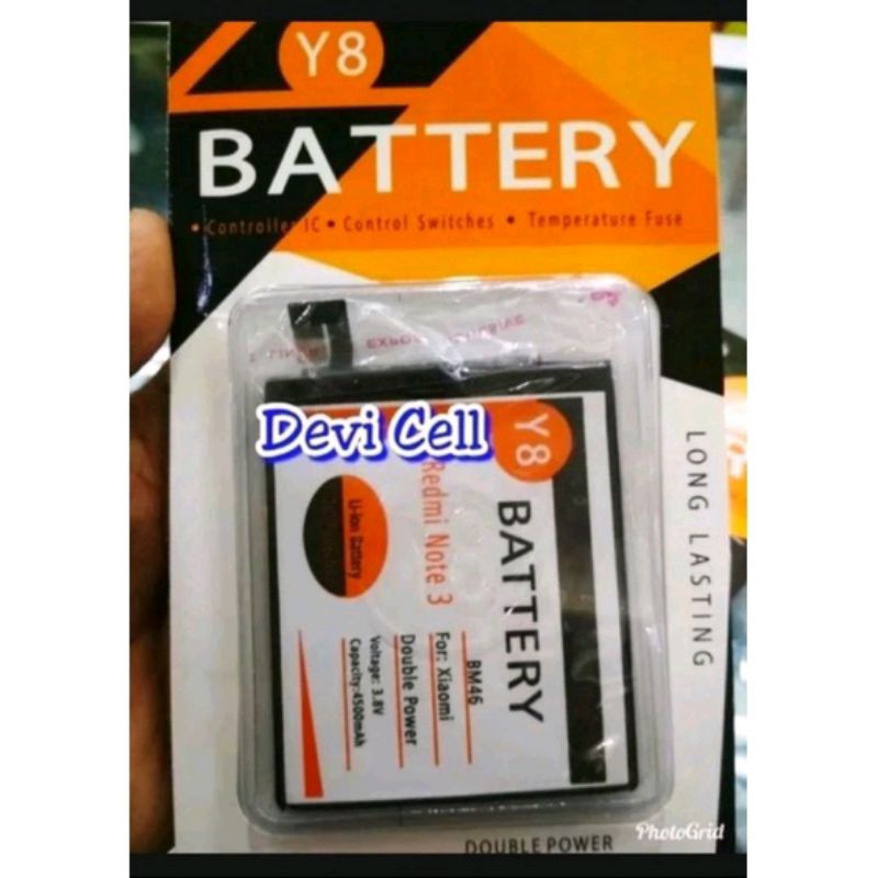 Baterai batre batrei battrey Xiaomi Redmi note 3 / not 3 pro BM46 dobel power original Y8