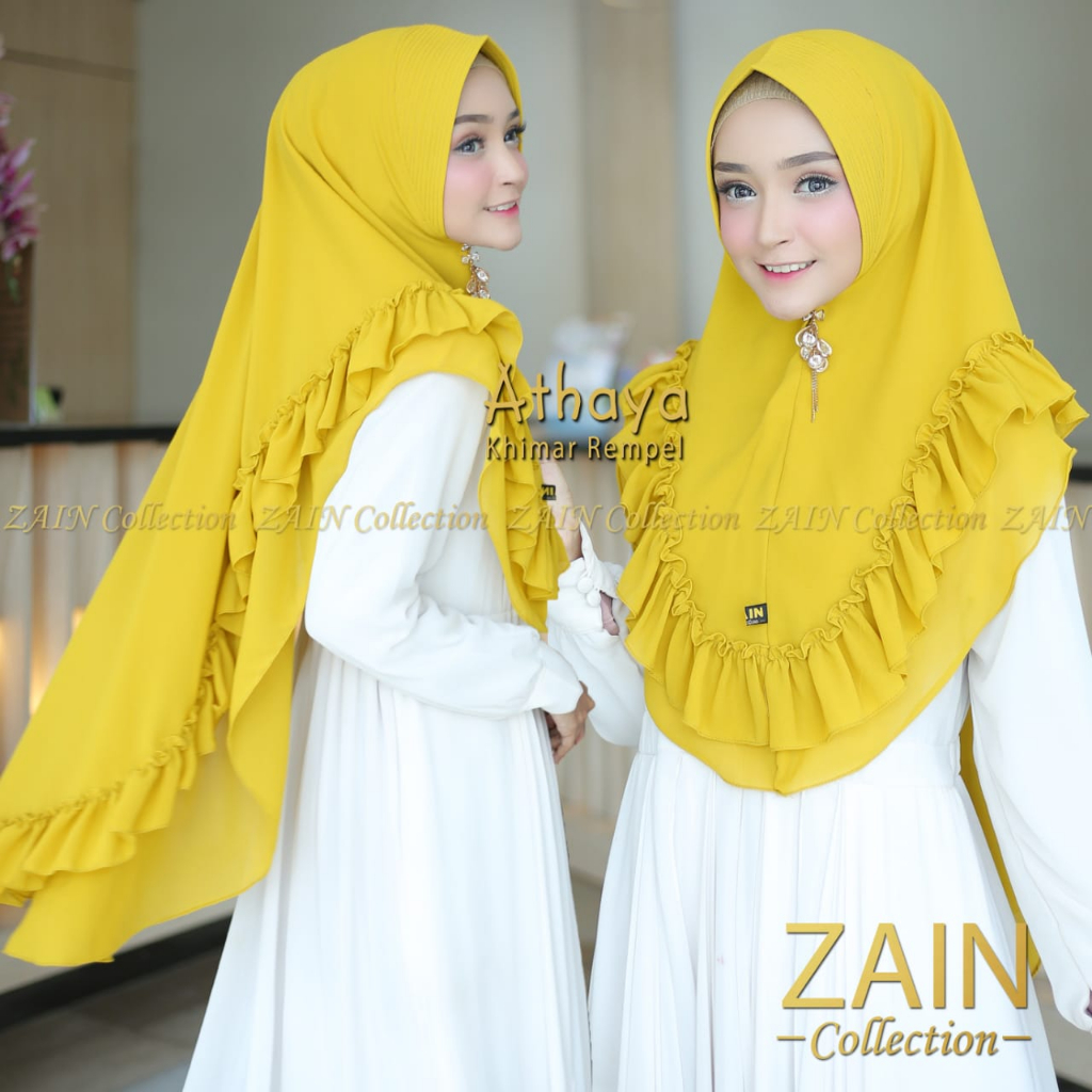 Zain Collection Jilbab ceruty 2 layer / hijab syari ceruty premium hijab syar'i Athaya
