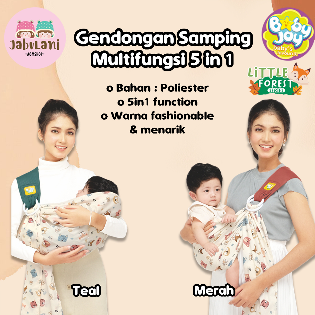 Baby Joy Gendongan Samping Multifungsi Little Forest Series | Baby Joy Gendongan Bayi Sling Little F