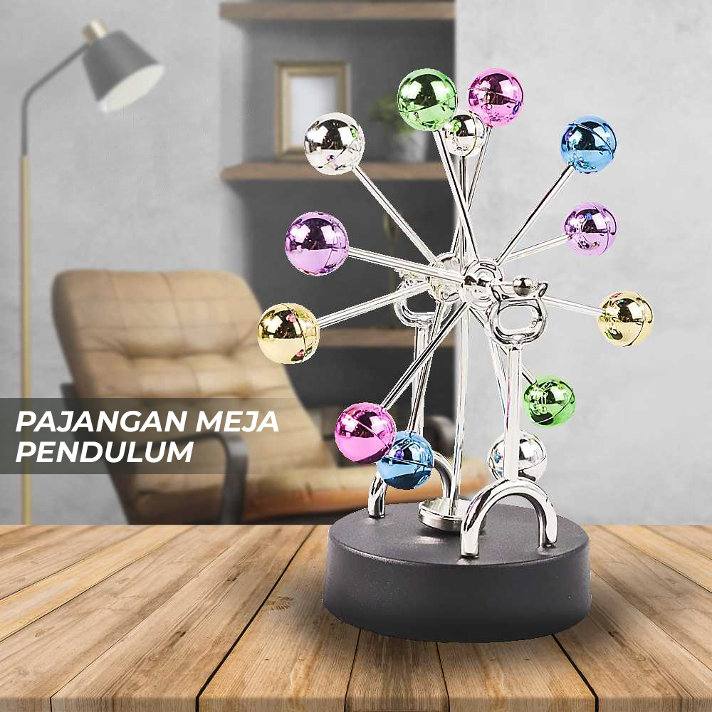 Pajangan Meja Pendulum Newton Perpetual Model Ferris Wheel - Black