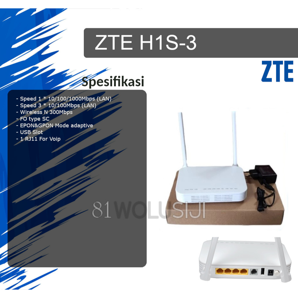 ZTE H1S-3 ONT Wireless N XPON Terminal