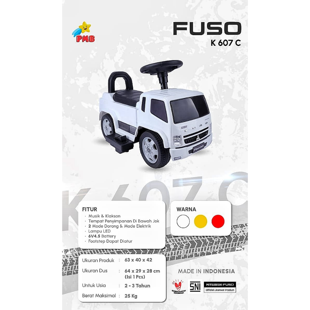 Mobil Aki Anak Tolocar Mitsubishi Fuso PMB K607C