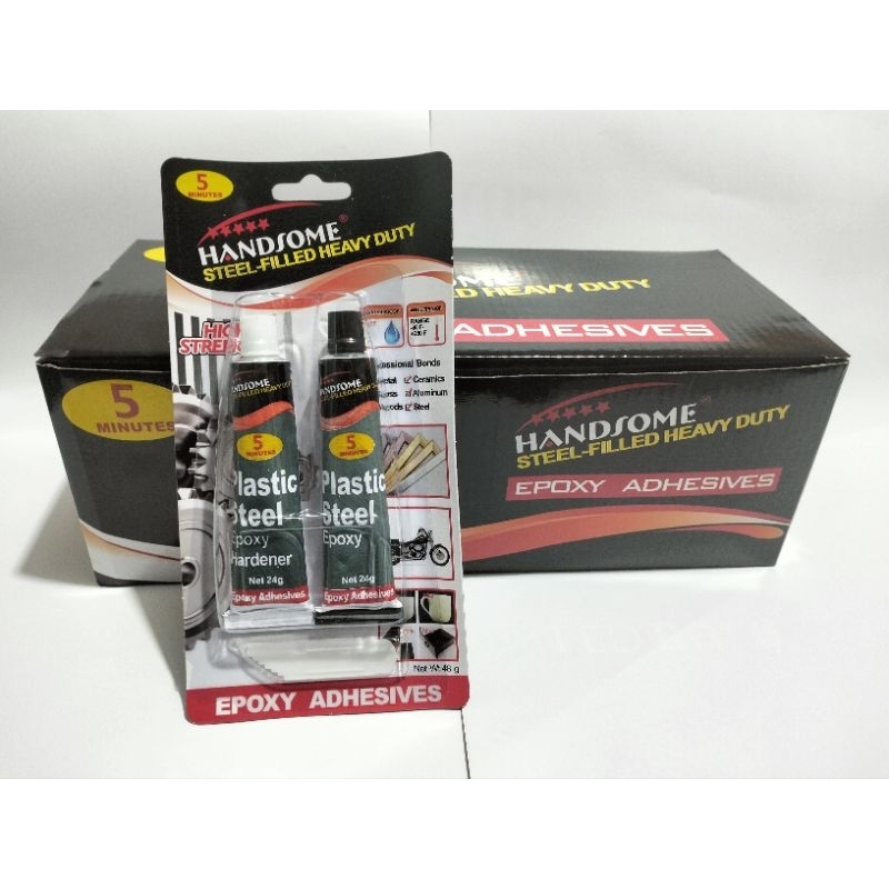 

Kts - Lem Epoxy Handsome / Lem Besi / Lem Campur / Lem 2 Komponen 1 box isi 12 pcs