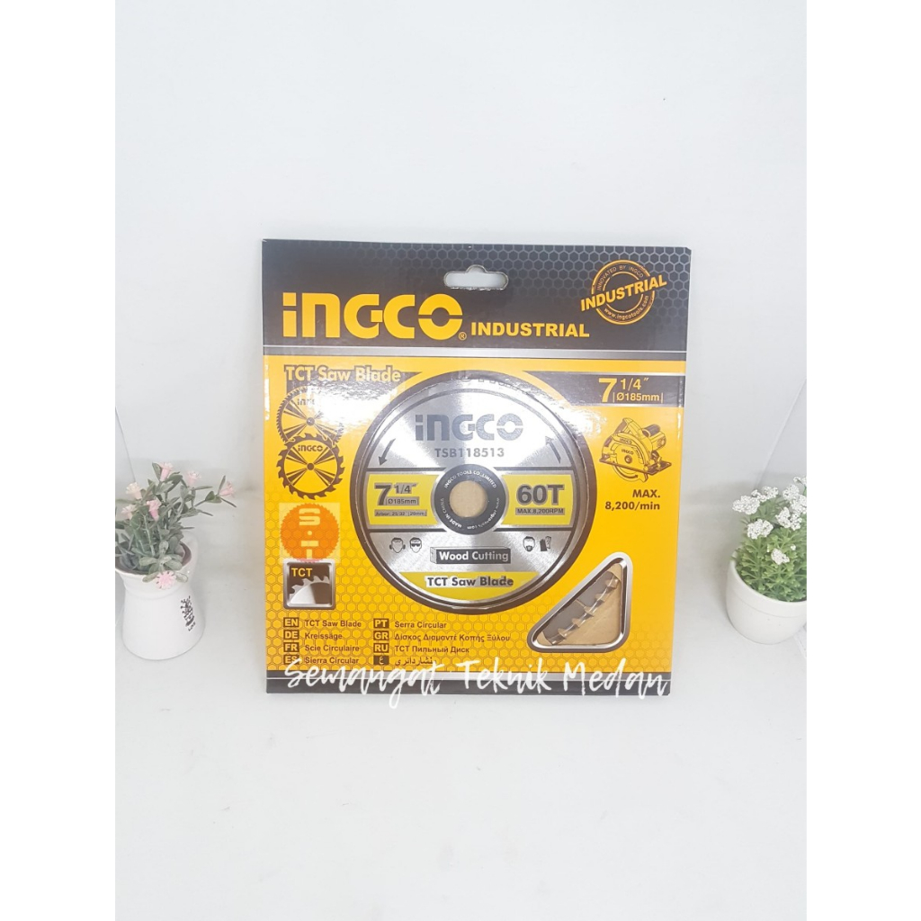 PISAU GERGAJI CIRCULAR SAW BLADE 7" x 60T 60 T GIGI INGCO TSB118513