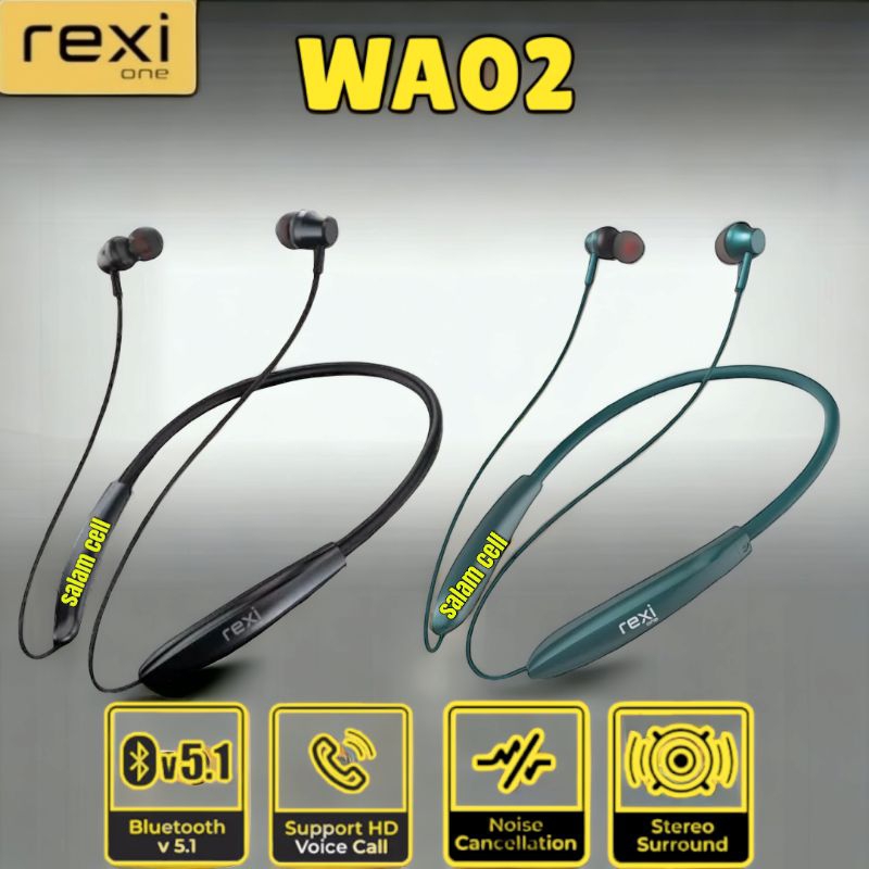 Headset Bluetooth REXI WA02 Original Garansi Resmi