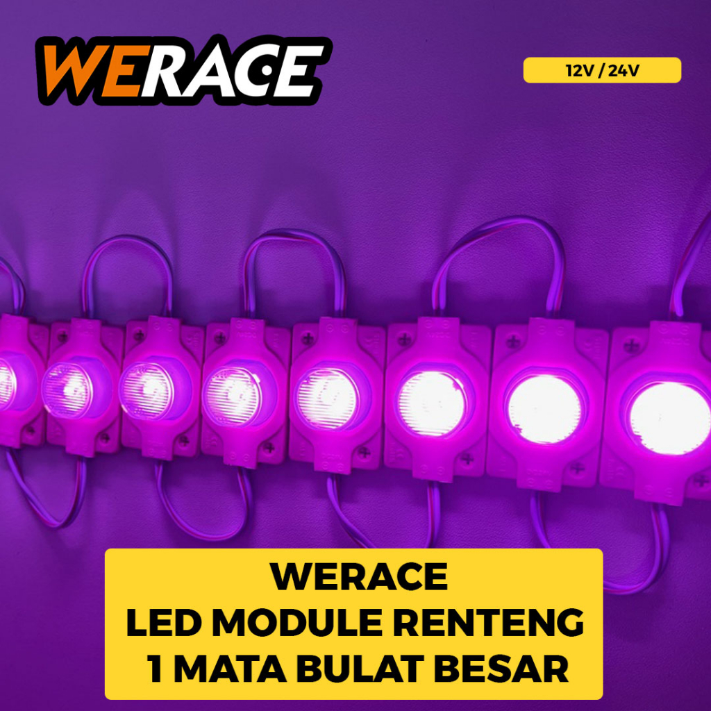 [WERACE] LAMPU LED MODUL / RENTENG 1 MATA BULAT BESAR 12V DAN 24V/HARGA PERBIJI/SATUAN