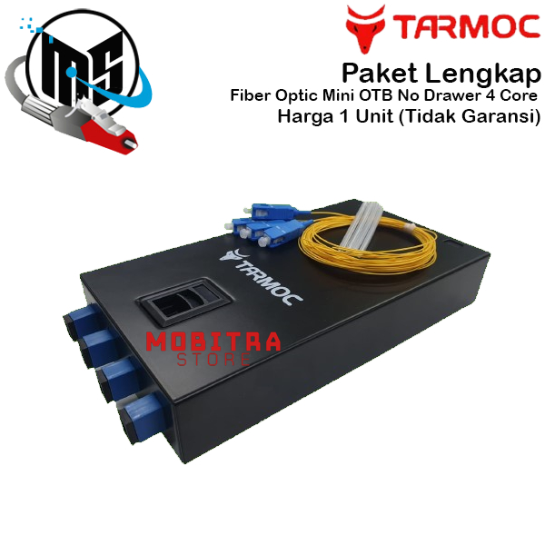 Tarmoc Fiber Optic mini OTB 4 Core SC|Roset FO Besi 4C Lengkap Komplit