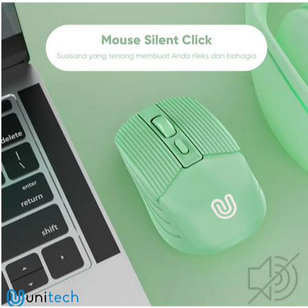 ITSTORE Unitech Bluetooth Mouse Wireless M 256 Silent Plus Recharger Ultra Slim Portable Macaron Series 1600DPI - M256