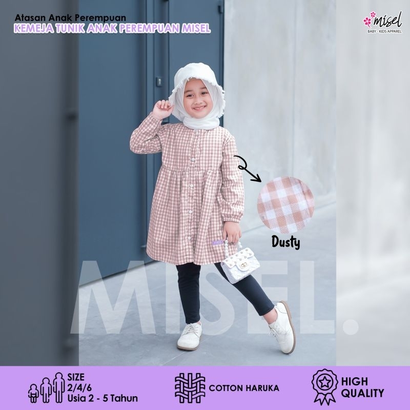 Baju Kemeja Tunik Anak Perempuan Cewek  Misel Usia 2 3 4 5 Tahun