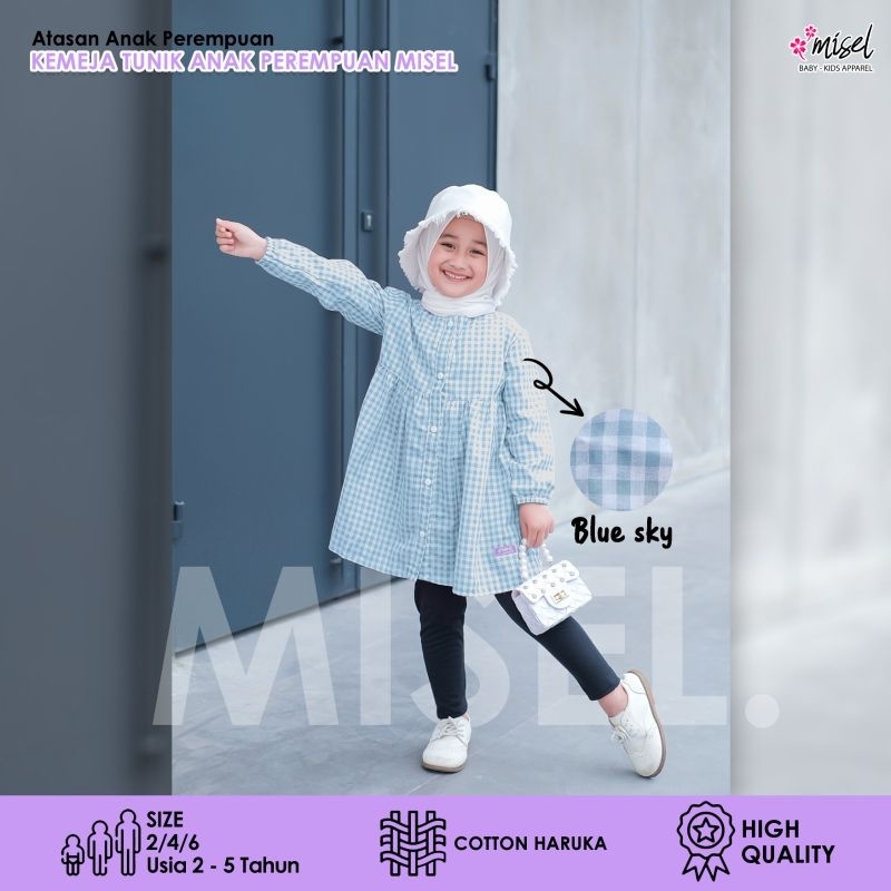 Baju Kemeja Tunik Anak Perempuan Cewek  Misel Usia 2 3 4 5 Tahun