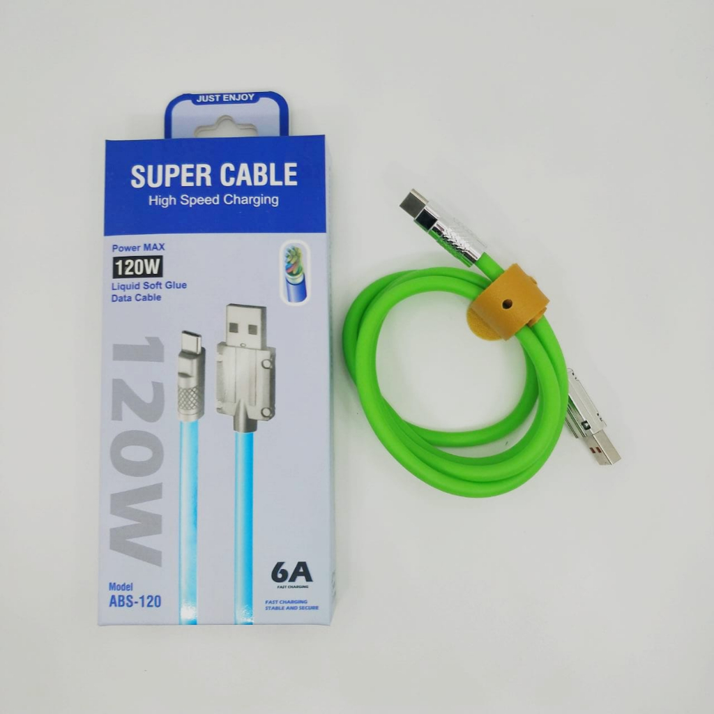 ROBOT POWER CABLE 120W 6A KABEL DATA TYPE C Super Fast Charge Type C Lightning Liquid Silicone Cable Quick Charge Micro USB Cable for Xiaomi Huawei VIVO Samsung Apple Pixel POCO PHONE BY SMOLL