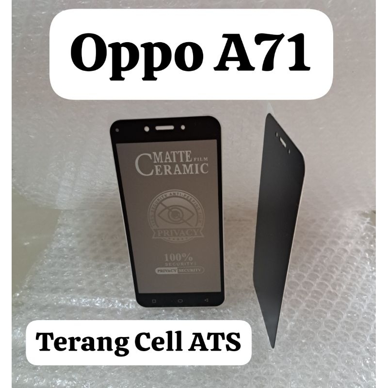 Tempered Glass Matte Film Ceramic Privacy Anti-Spy Oppo A1K / Oppo A37 / Oppo A53 / Oppo A54 / Oppo A83 / Oppo A57 / Oppo A71 / Oppo A96 / Oppo F1S / F5 / Oppo Neo 9 / Oppo F11 / Oppo F11 Pro / Oppo Reno 2 / Oppo Reno 2F / Oppo Reno 4 / Oppo Reno 4F