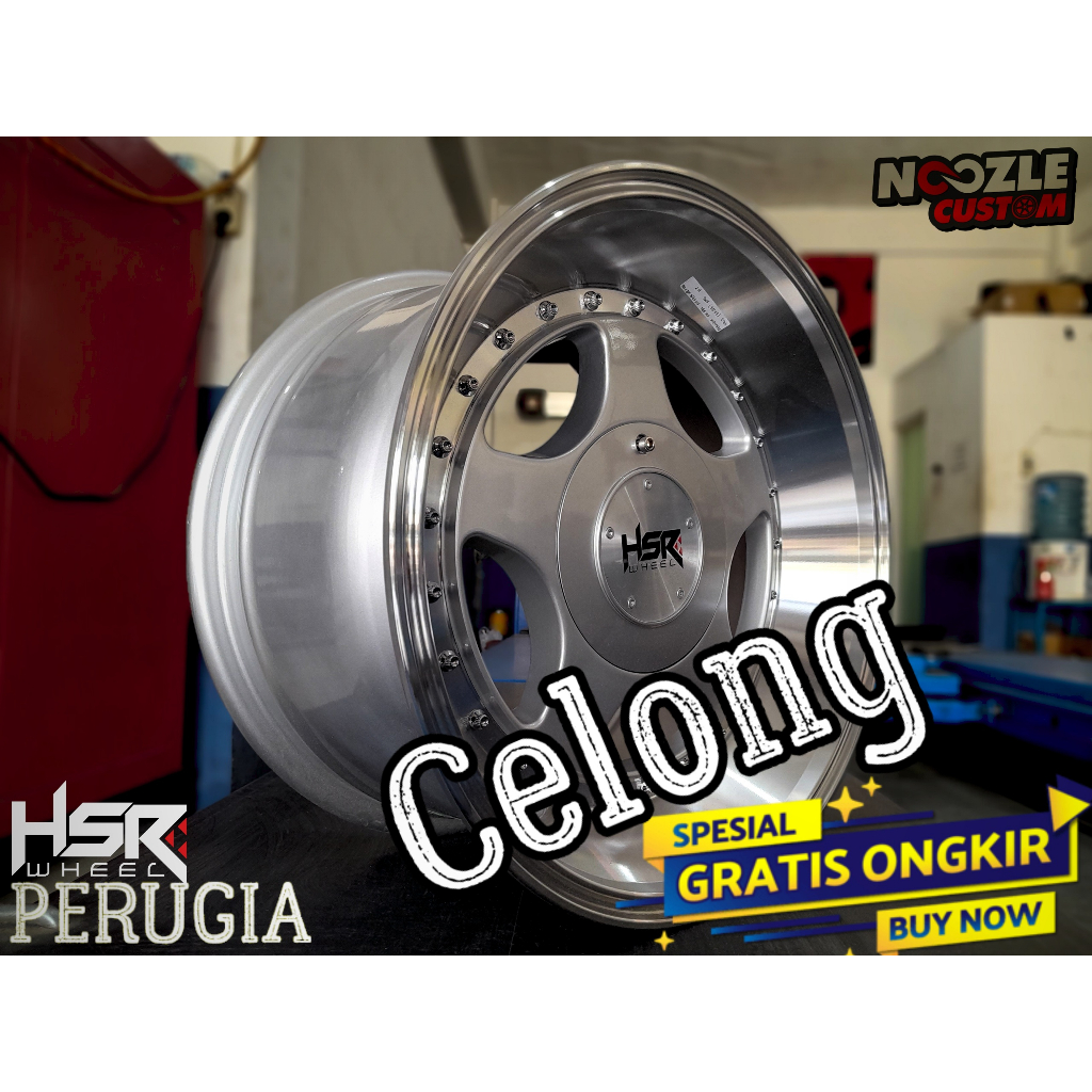 VELG MOBIL HSR CELONG R15 TYPE PERUGIA PELEK HSR RING 15 LUBANG 4 TERBARU