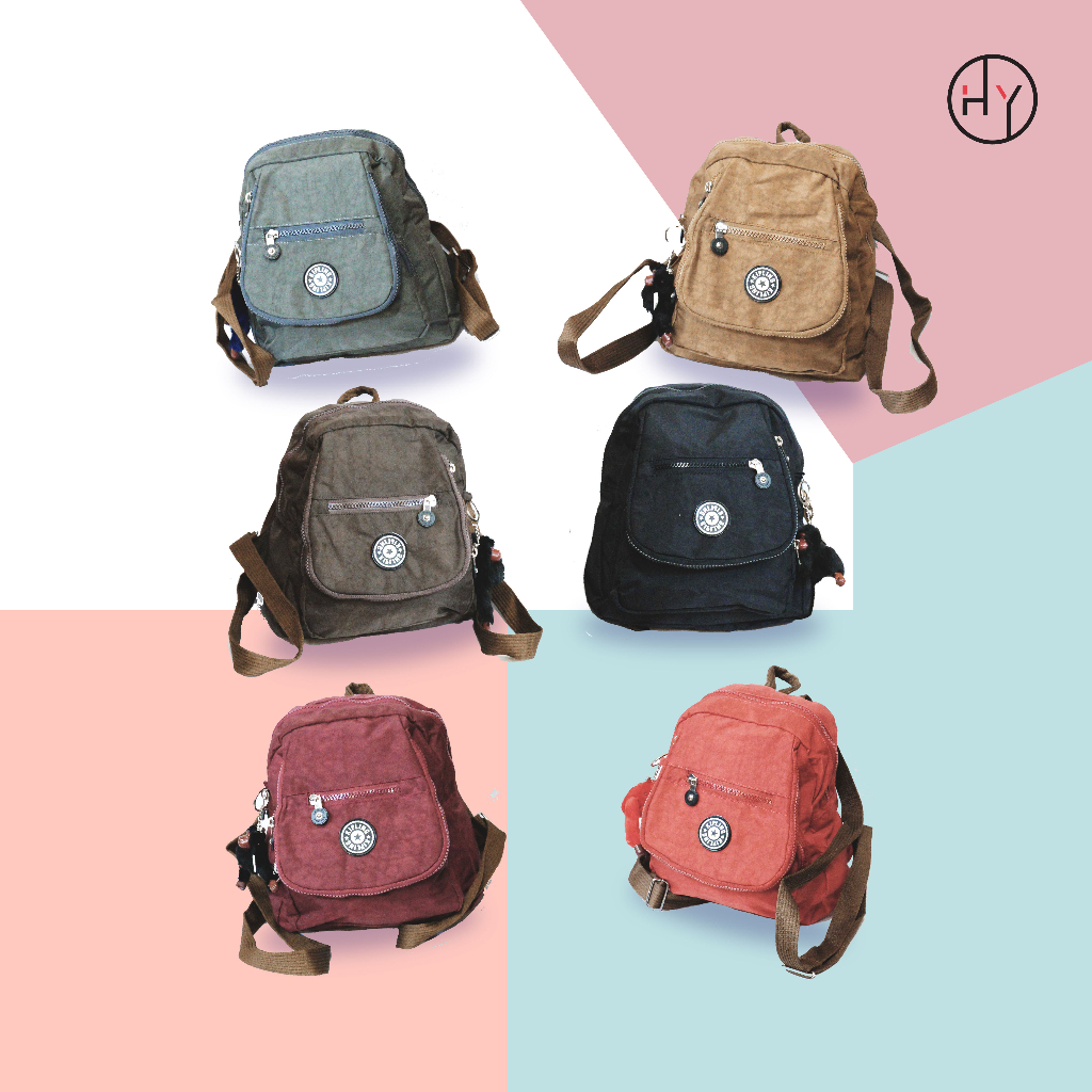 HYBRAND [KK18] - MINI RANSEL BACKPACK POLOS BAHAN PARASUT IMPOR