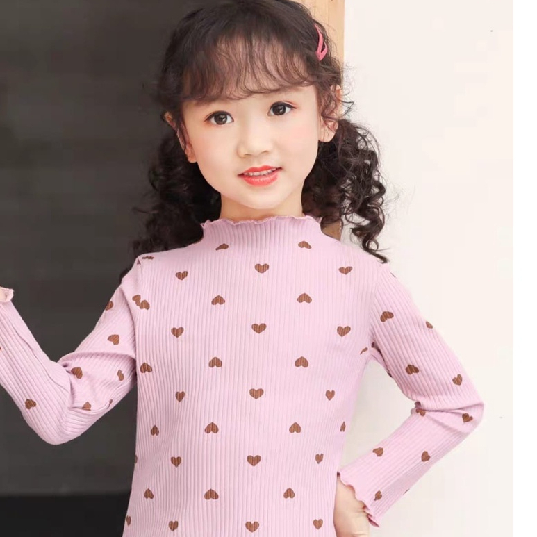 VS - TURTLE NECK ANAK MOTIF LOV RIB / ATASAN TOP ANAK PEREMPUAN USIA 1-5 TAHUN part 2