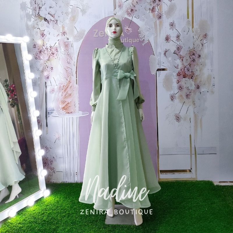 NADINE Baju Pesta Remaja dan Outer Organza berpayet / Dress Kondangan / Lamaran / Braidsmaids murah / Gamis terbaru / wisuda / couple