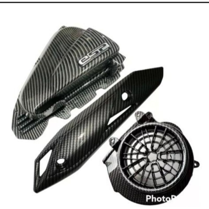 Cover Karbon Beat Street 2015-2019 Tutup Knalpot Plus Filter Hawa Plus Tutup Kipas Karbon Kualitas Terbaik