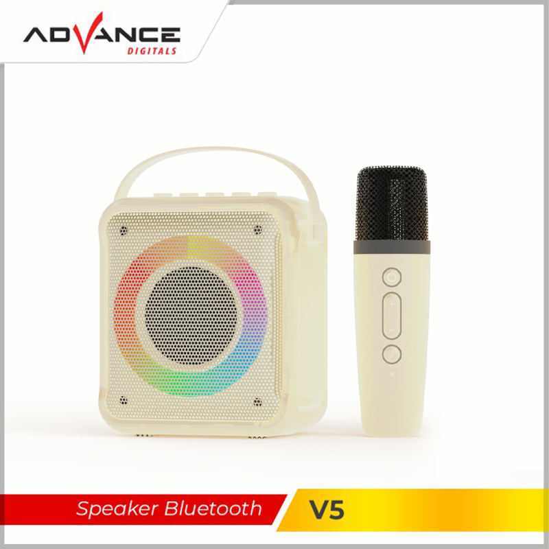 Advance V5 Bluetooth Speaker Mini 2 Inch Aktif Portable Karaoke Extra Bass Gratis 1 Microphone Garansi 1 Tahun