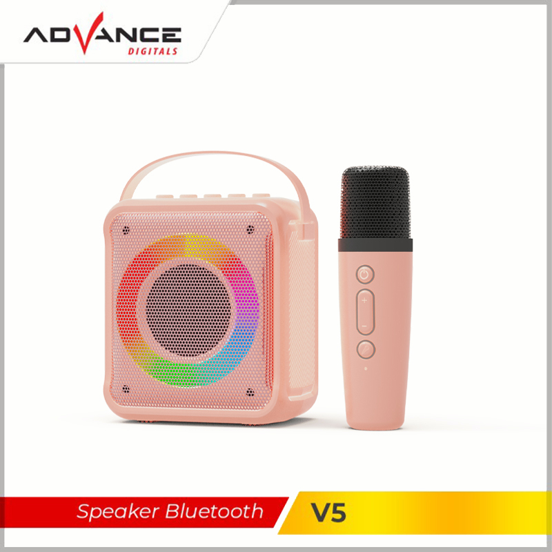 Advance V5 Bluetooth Speaker Mini 2 Inch Aktif Portable Karaoke Extra Bass Gratis 1 Microphone Garansi 1 Tahun