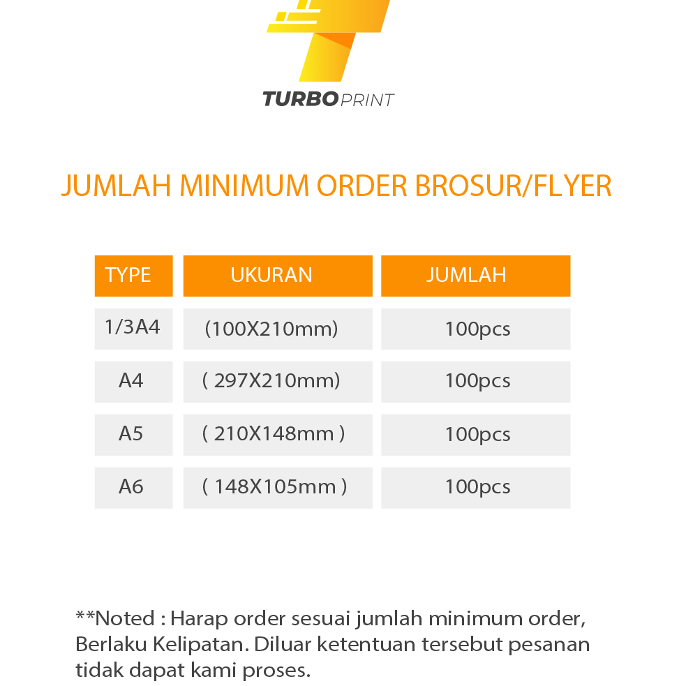 PRINT CETAK BROSUR FLYER / CUSTOM KERTAS PROMOSI MURAH UKURAN A4/A5/A6