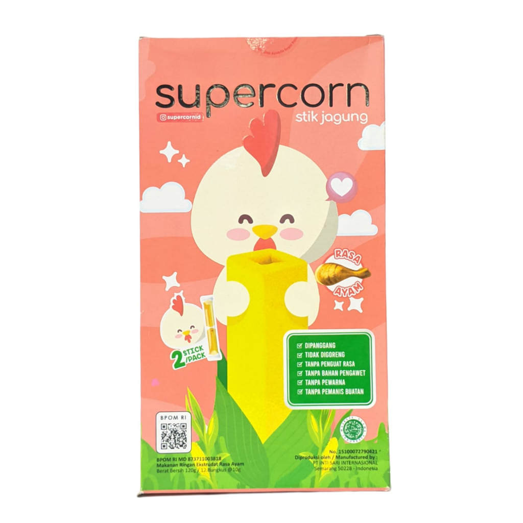 SuperCorn Snack Anak Stik 3 Variant Rasa Jagung Cemilan Anak - SuperCorn Stik Jagung Anak - Cemilan Sehat Isi 12pcs Snack Makanan Ringan Anak