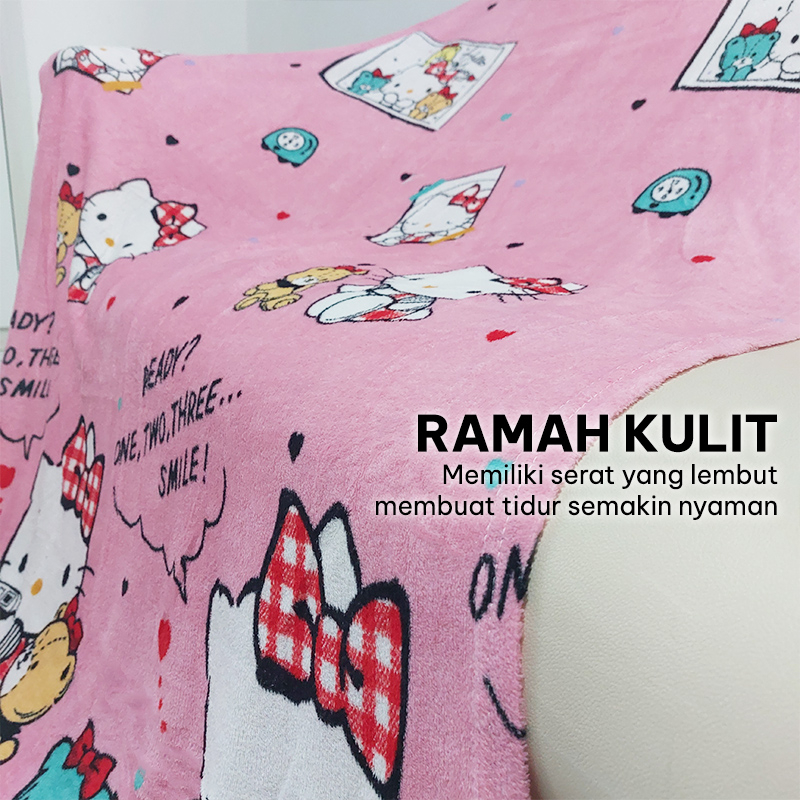 Selimut Anak Motif Karakter Ukuran 135x185cm Polyester Lembut Halus Perlengkapan Rumah Tangga Kamar Tidur Import - HK330 - 88Blanketstore