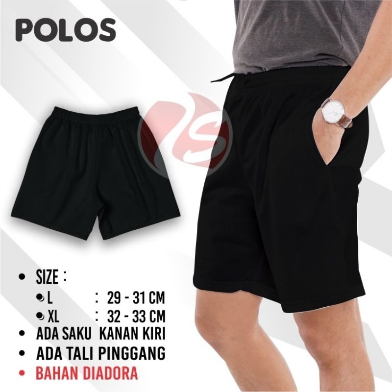 Celana pendek polos hitam putih navi kuning training pendek putih celana tes masuk polisi tni shorts pants plain black yellow navy pink fanta white training polos bawahan olahraga pria wanita jember sport online jawa timur