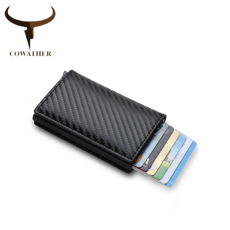 Cowather Card Holder RFID Dompet Kartu Leather Smart Wallet 11