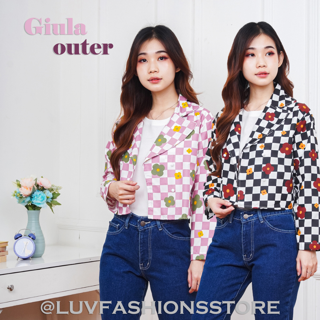 IL - GIULA OUTHER WANITA KEKINIAN / CARDIGAN WANITA MOTIF KOTAK-KOTAK