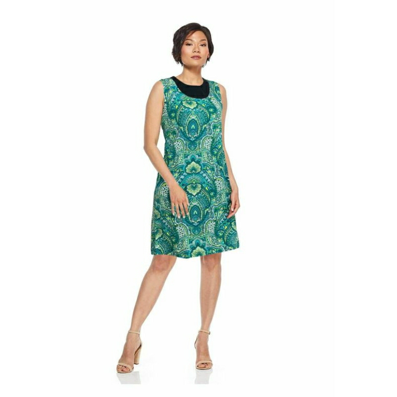 Enfocus Ethnic full print jersey sheath dres