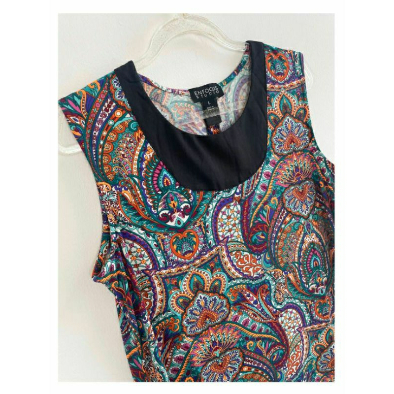 Enfocus Ethnic full print jersey sheath dres