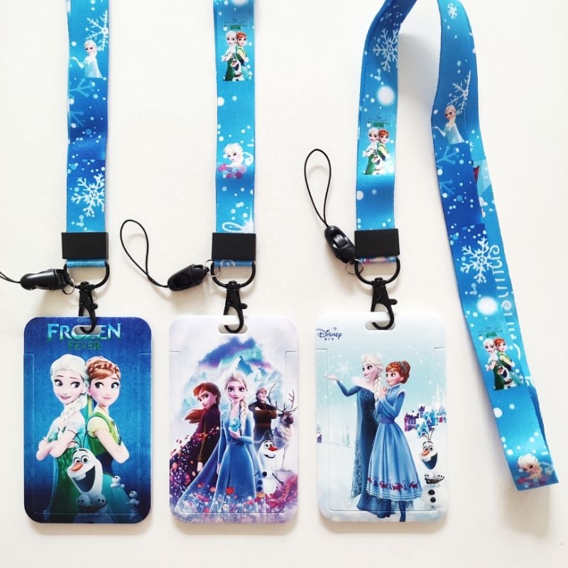 

ID Card Holder Name Tag Lanyard / Kalung Wadah Kartu Identitas Princess Elsa Anna Frozen