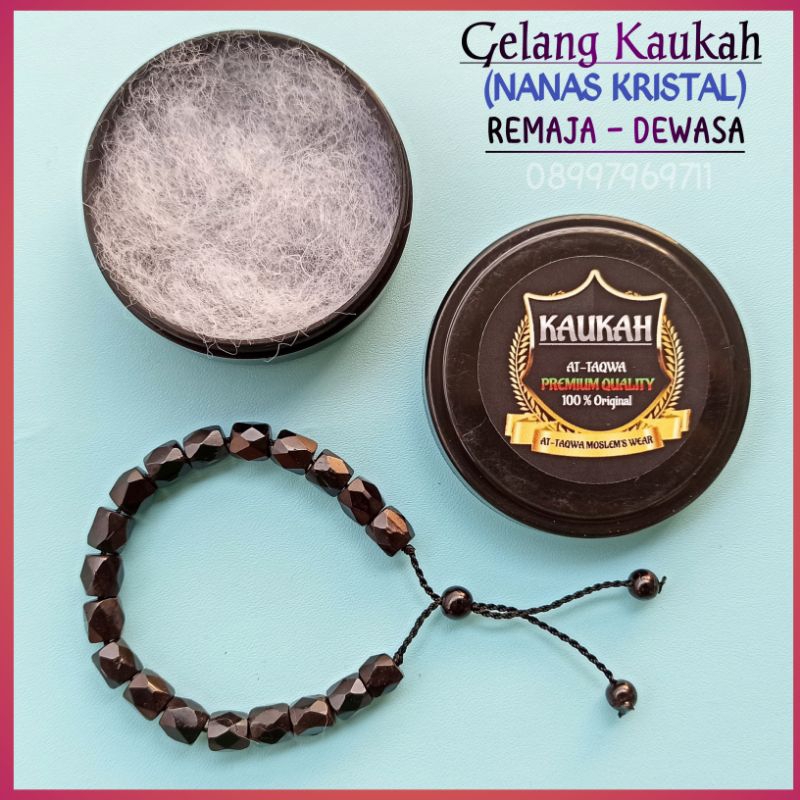 Gelang Kayu Kaukah (NANAS KRISTAL + WADAH) gelang Wanita - Pria kaokah koka kukah kokkah