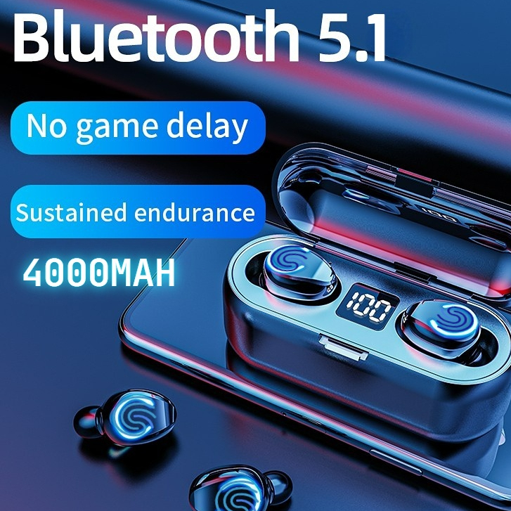 F9 BluetoothHeadset 3500mahPower BankTWS with Mic9D Bass StereoEarphoneWireless Water Proof Earphone