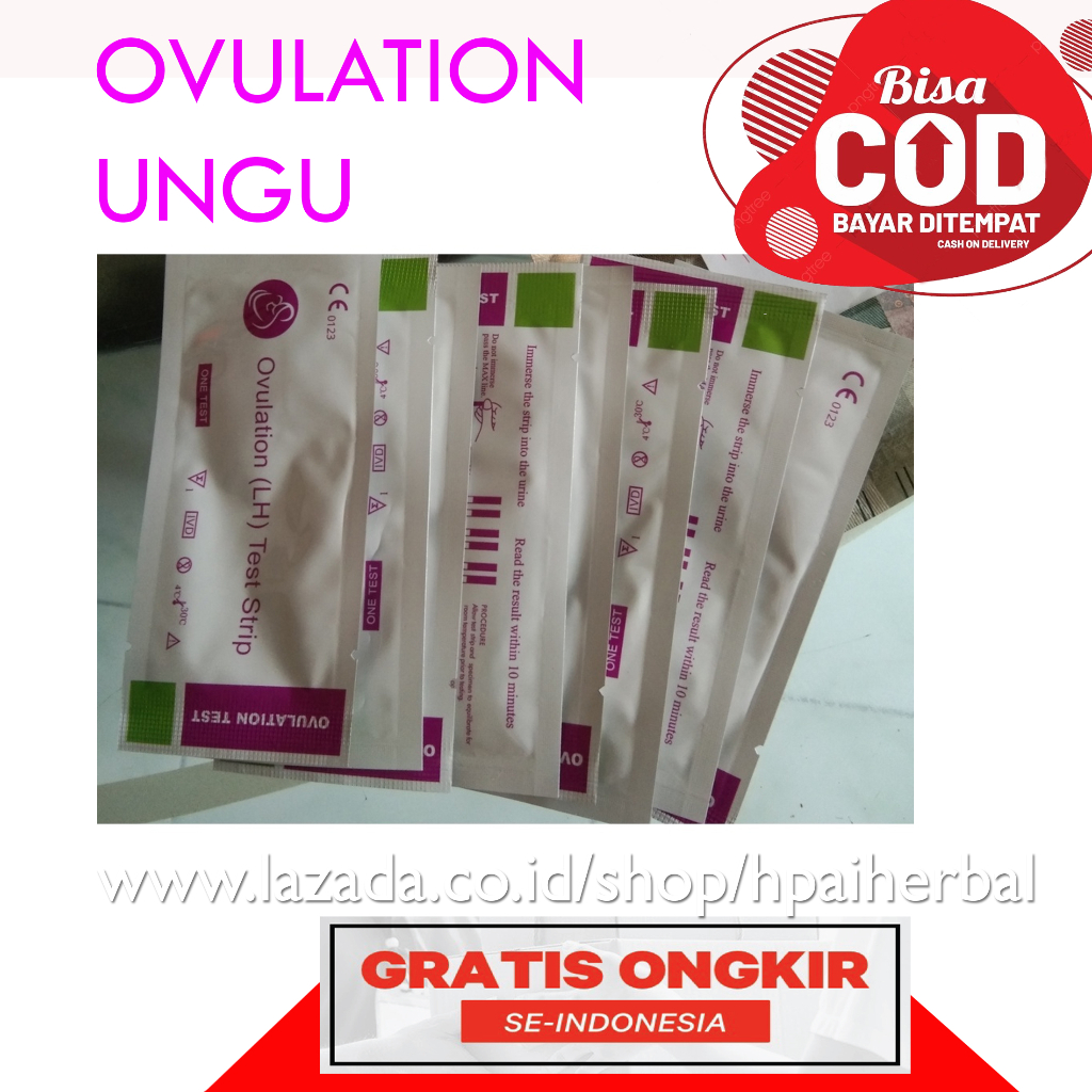 15pcs LH Ovulation Ungu / 15 Tes Kesuburan / 15 Tes Ovulasi / Ovulation Testpack Ungu / Ovulation Test Ungu