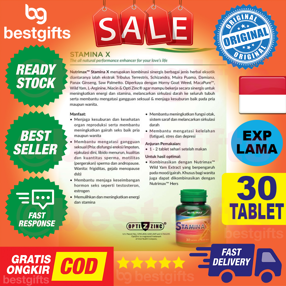 NUTRIMAX STAMINA X EKSTRAK GINSENG BERKUALITAS MEMBANTU MEMELIHARA STAMINA PRIA 30 TABLET