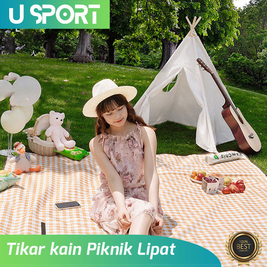 Tikar piknik tebal outdoor tebal/ Alas pantai anti air tikar lipat