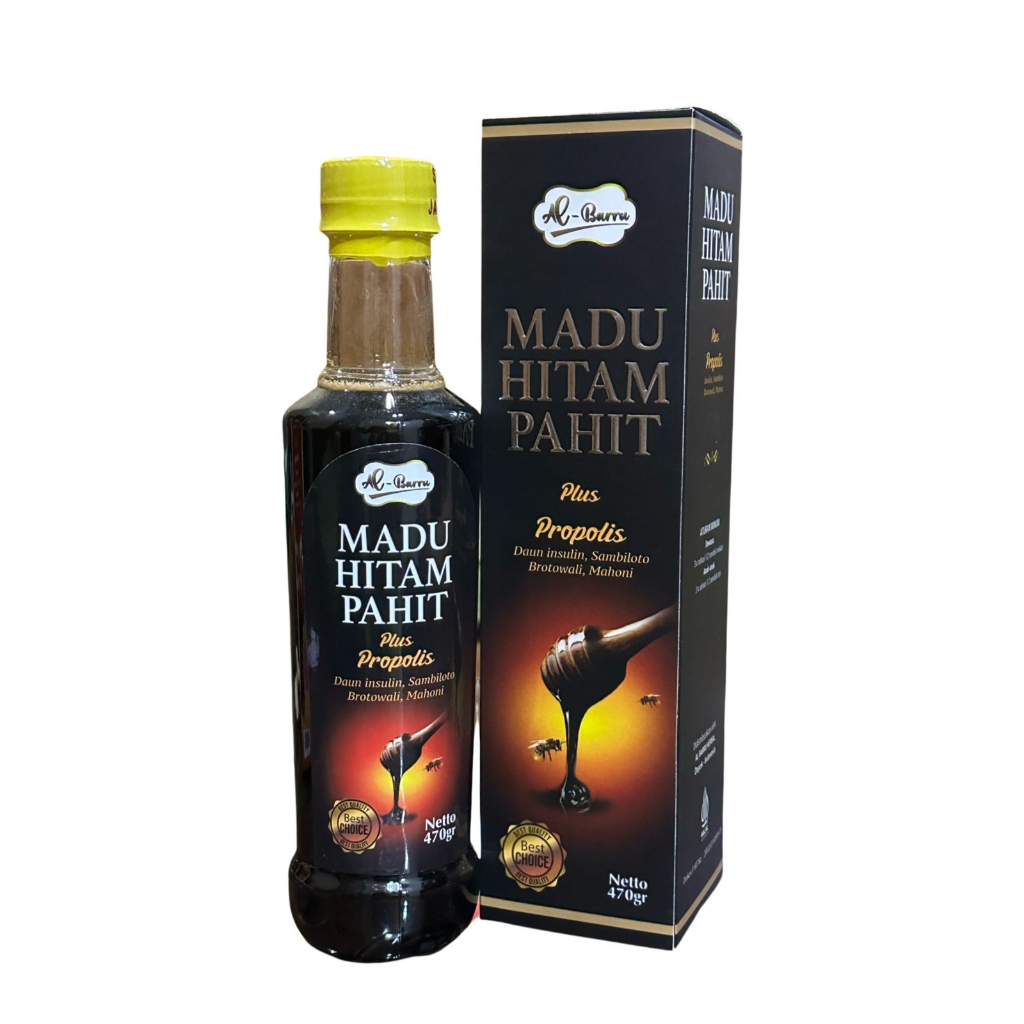 

Madu Hitam Pahit Insulin AL BARRU / Madu Diabet Plus propolis / Madu Hitam Pahit Plus Sambiloto