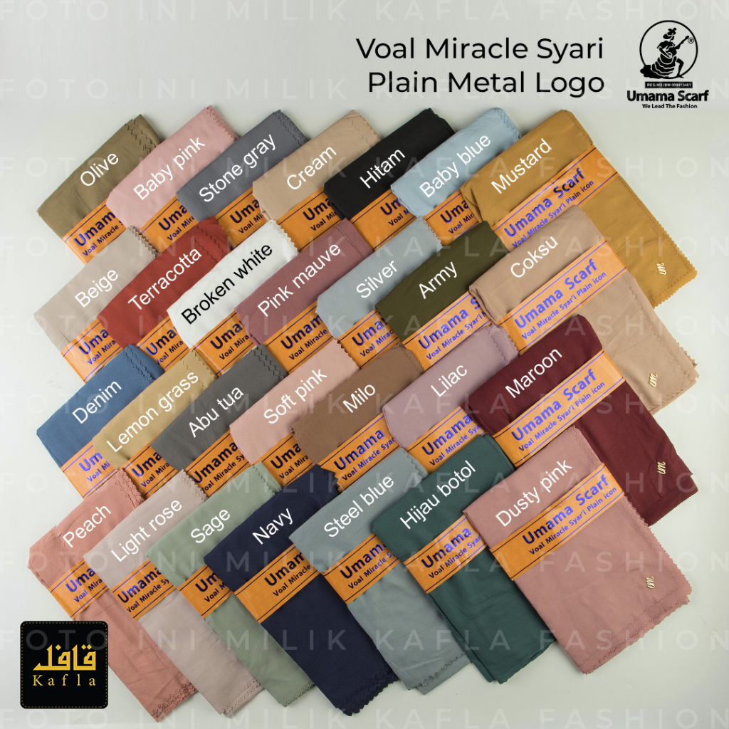 Hijab/kerudung Polos Voal Miracle SYARI LC Metal Logo Original Umama Scarf PART 2