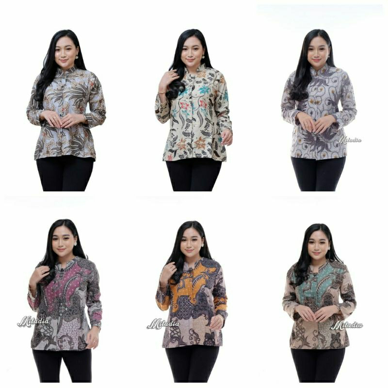 BAJU BATIK WANITA MODERN MONALISA GENES M,L,XL asli PEKALONGAN