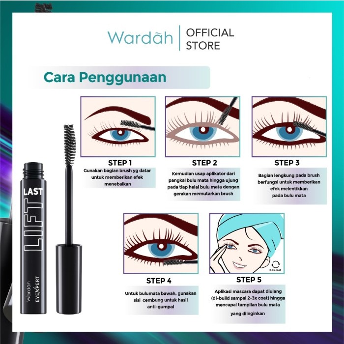 Wardah Eyexpert Liftlast Waterproof Mascara 8ml | Maskara