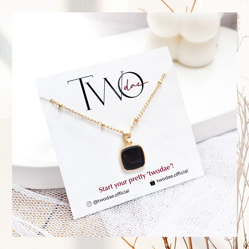TWOdae - Onyx Necklace - Kalung Korea Elegan
