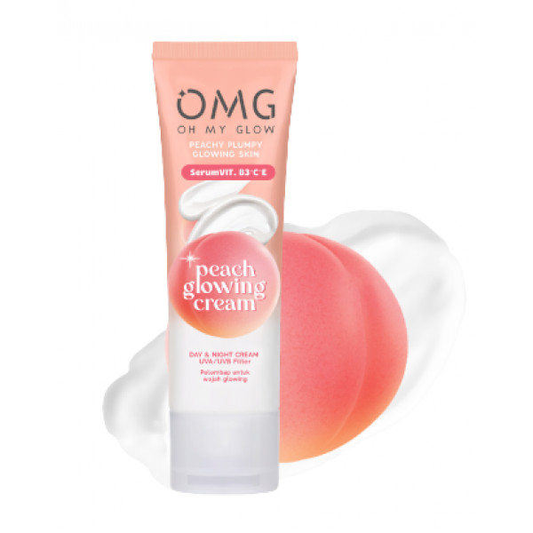 ✿ELYSABETHME✿ OMG Cream peach glowing 25g krim day night pelembab untuk mencerahkan wajah OH MY GLAM