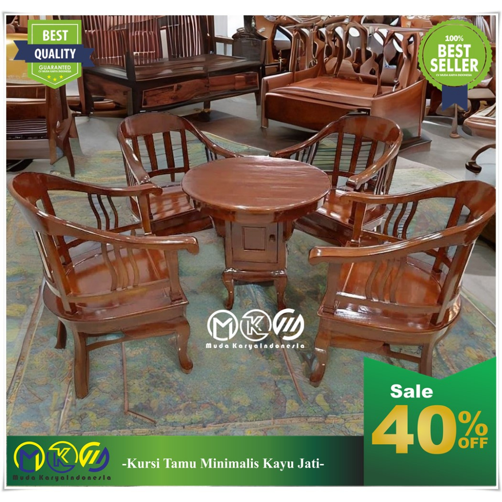 Kursi Teras Tamu Kayu Jati Kursi Dan Meja Tamu Kayu Jati Model Vintage Finishing Melamin dan Antigor