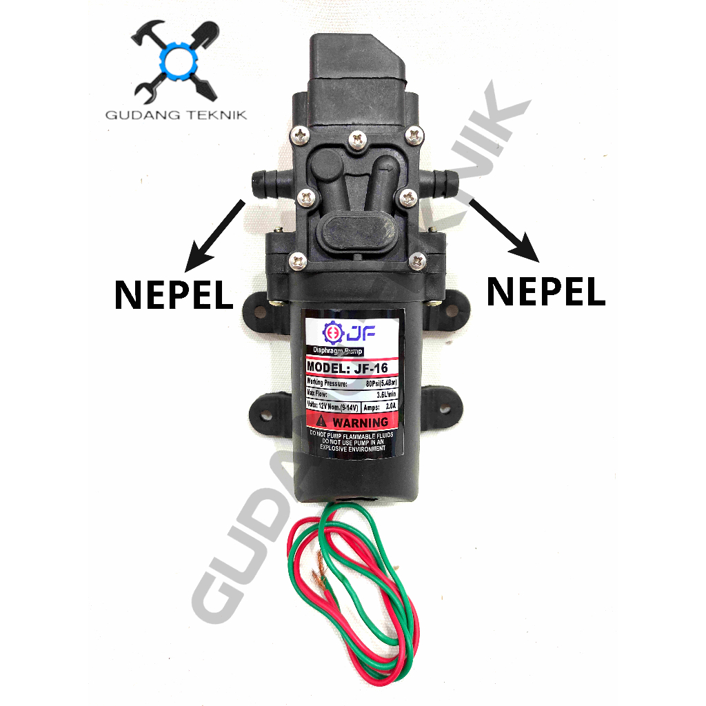 (JF) Dinamo Sprayer Hama DC12V JF16 NEPEL-NEPEL JF / Baterai Aki Accu Pompa Air Cuci Mobil Motor JF17 NEPEL-DRAT JF-16 JF-17