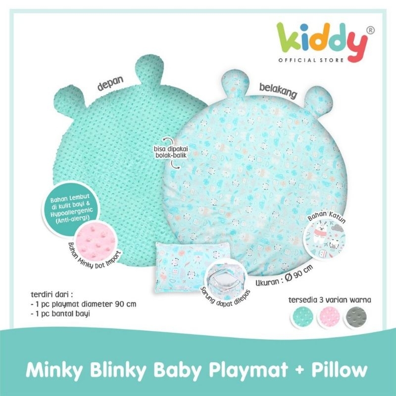 Kiddy KD2656 minky blinky baby playmat + pillow